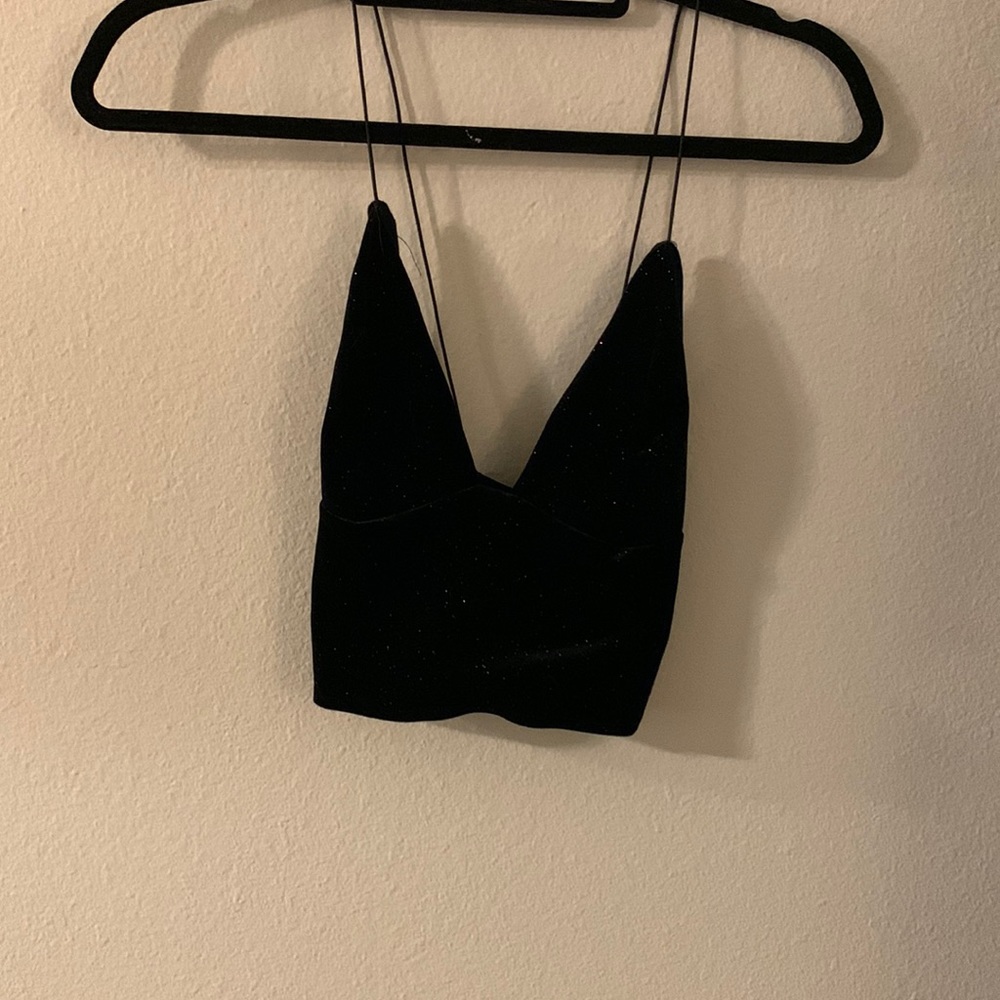 Sparkly low cut crop top